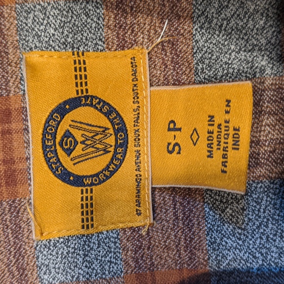 Stapleford button down grey/rust plaid shirt - Picture 3 of 9